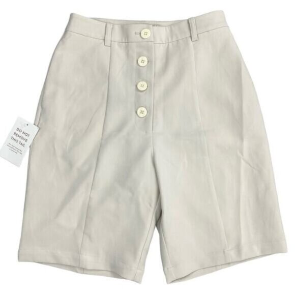 NWT PETITE STUDIO NYC Clark Shorts Sz XS Ivory - Picture 2 of 4